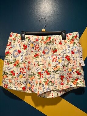 Vinyl White Cotton Printed Sleep Shorts